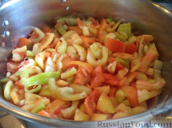 Фото приготовления рецепта: Лечо из болгарского перца на зиму - шаг №8