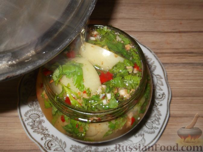 Фото приготовления рецепта: Зеленые помидоры по-армянски - шаг №9