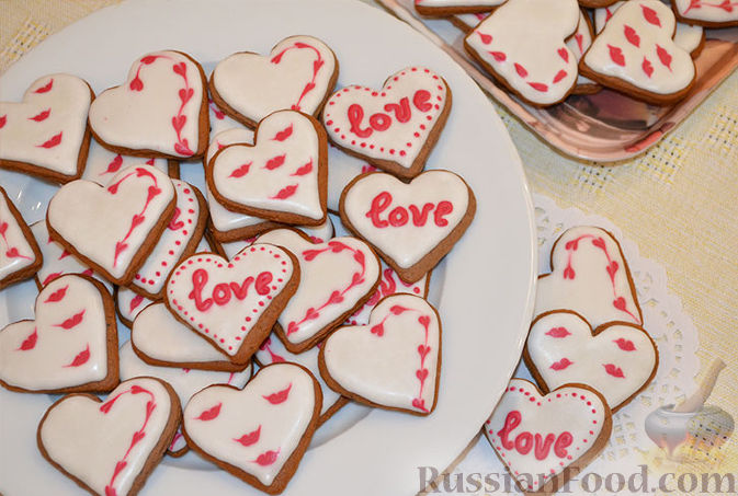 Песочное печенье Валентинки (сердечки) ко Дню Святого Валентина : подарю печенье мужу на праздник