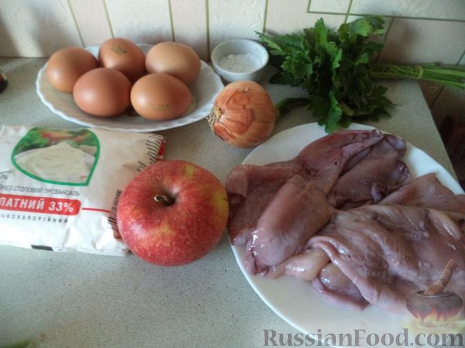 Фото приготовления рецепта: Салат из кальмаров с яблоками - шаг №1