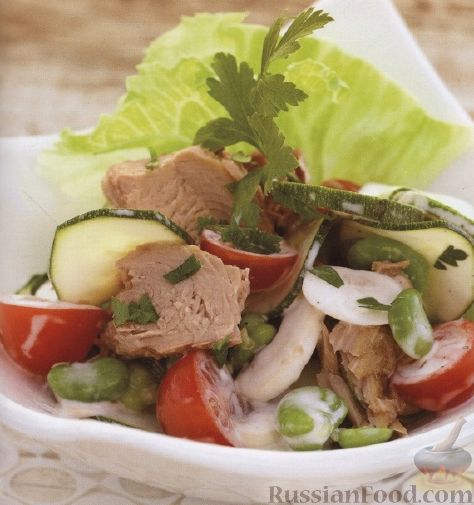 Рецепт Салат из тунца с овощами