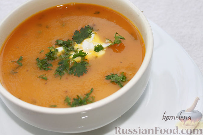 Рецепт Морковный суп-пюре с кориандром