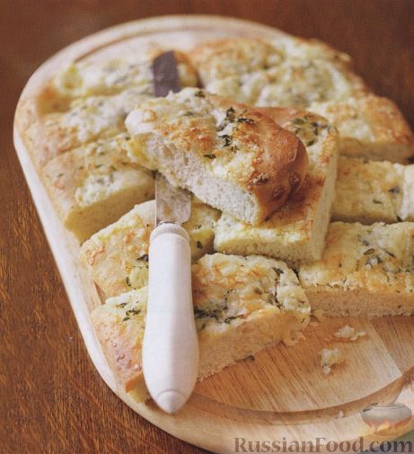 Рецепт Плоский хлеб с чесноком, тимьяном и сыром