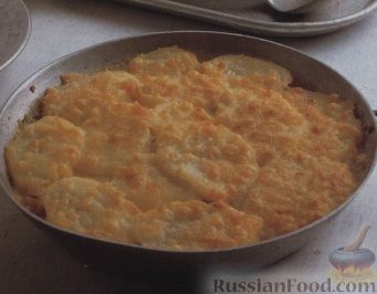 Рецепт Картофель, запеченный с мидиями