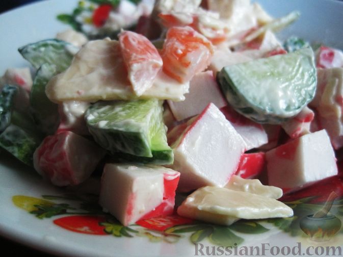 Рецепт Вкусный салат с крабовым мясом