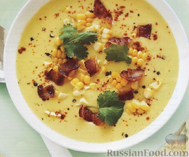 Рецепт Суп-пюре с кукурузой и беконом