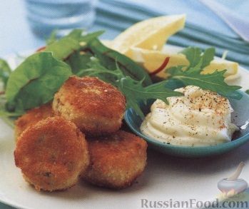 Рецепт Картофельно-рыбные котлетки с соусом айоли