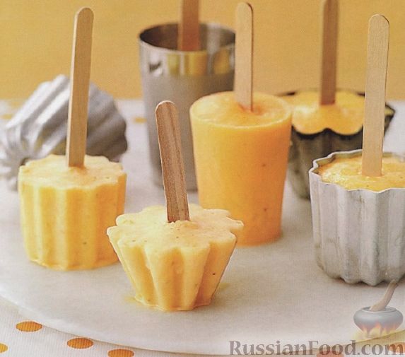 Рецепт Мороженое из йогурта, бананов и апельсинового сока