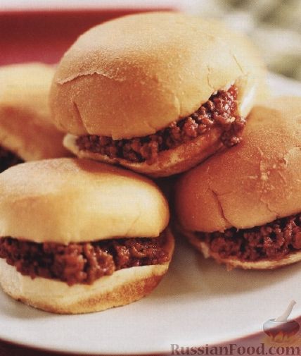 Рецепт Пикантные гамбургеры с молотым мясом