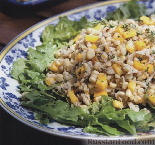 Рецепт Кукурузный салат с крабовым мясом и манго