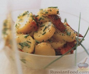 Рецепт Картофель вареный с шалотом и беконом