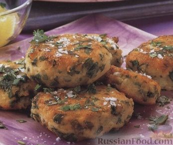 Рецепт Картофельные котлеты с кинзой и сыром