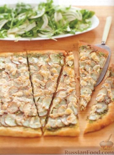 Рецепт Картофельная пицца с зеленым салатом