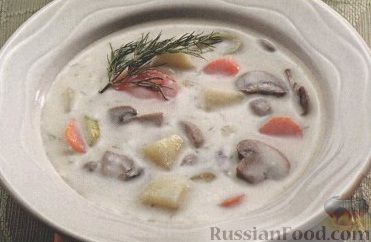 Рецепт Сливочный суп с грибами
