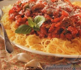 Рецепт Спагетти из тыквы с томатным соусом