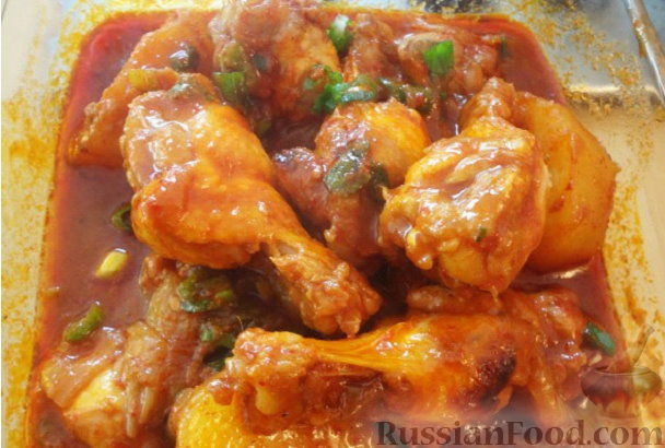 Рецепт Куриные крылышки по-корейски (Дакбоккымтан)