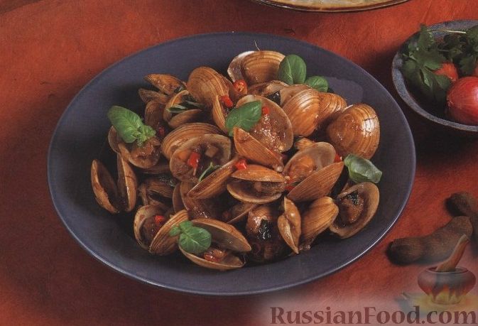 Рецепт Моллюски, жаренные на сковороде с перцем чили