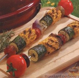 Рецепт Шашлыки из овощей и кукурузы