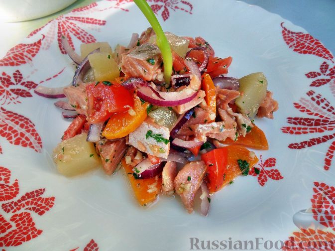 Рецепт Салат из рыбы с овощами