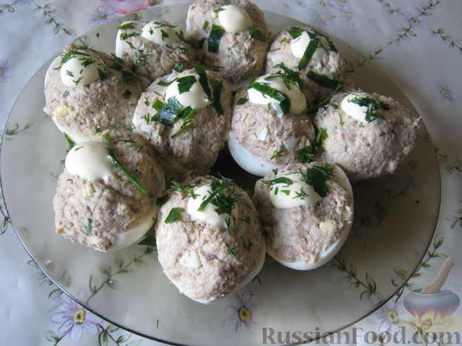 Рецепт Яйца, фаршированные сардинами