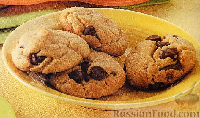 Рецепт Печенье с арахисовым маслом и шоколадом