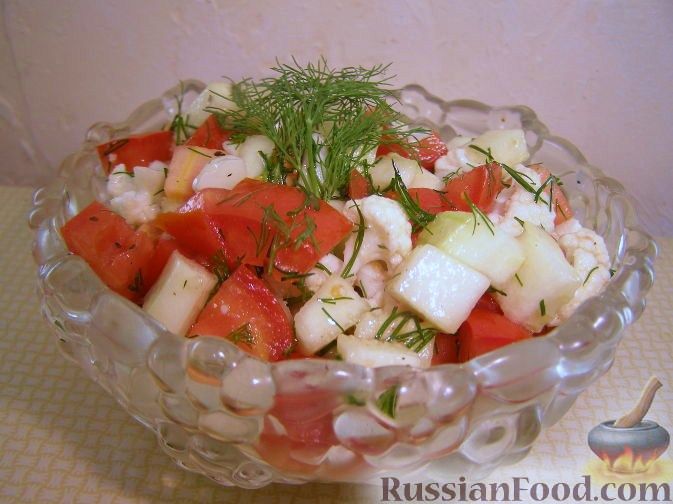 Рецепт Овощной салат с кабачками и цветной капустой