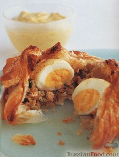 Рецепт Пирожки из слоеного теста с целым яйцом внутри