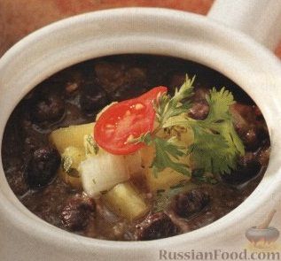 Рецепт Легкий фасолевый суп с овощной сальсой