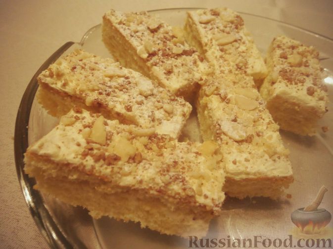 Рецепт Бисквитные пирожные с арахисовым кремом
