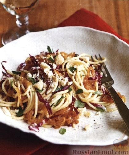 Рецепт Спагетти с жареным луком