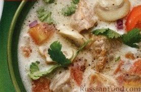 Рецепт Тайский суп с грибами и свининой