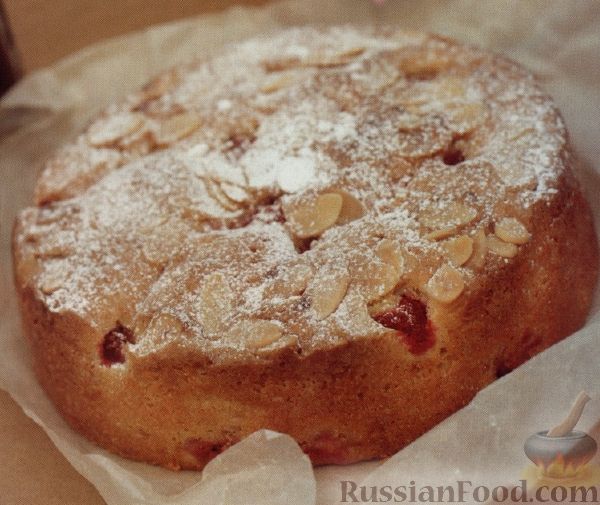 Рецепт Пирог-кекс с миндалем и малиной