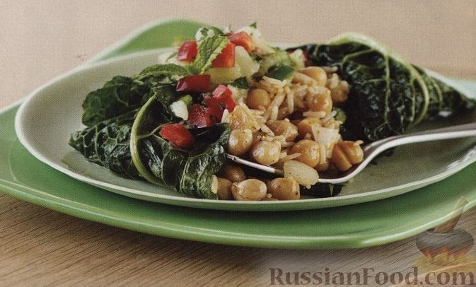Рецепт Вегетарианские голубцы с рисом и нутом
