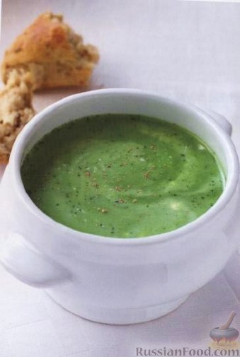 Рецепт Суп-пюре из зеленого горошка и мяты