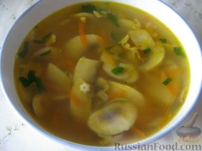 Рецепт Суп картофельный со свежими грибами