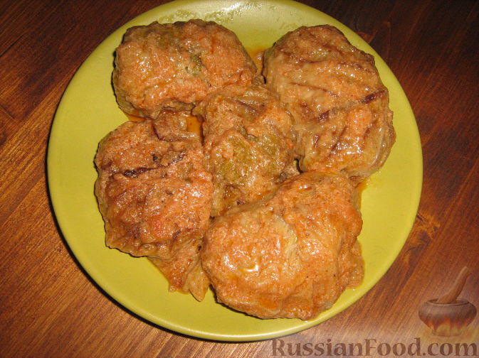 Рецепт Голубцы из савойской капусты с мясо-грибной начинкой