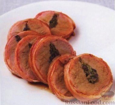 Рецепт Филе свинины, фаршированное маслинами и перцем