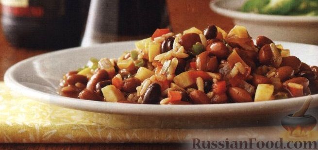 Рецепт Фасолевое рагу с рисом и овощами (в медленноварке)