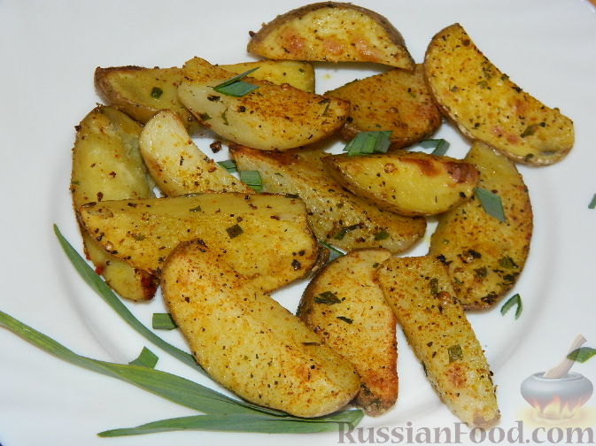 Рецепт Румяные картофельные дольки на гарнир