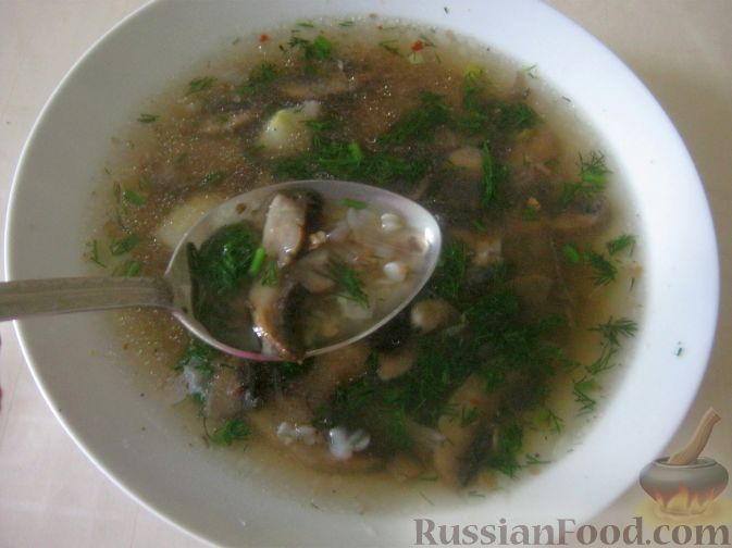 Рецепт Гречневый суп с шампиньонами