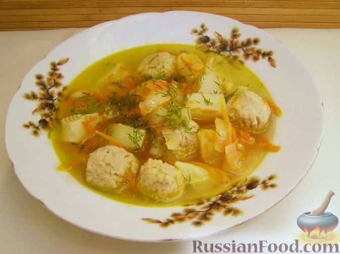 Рецепт Суп с фрикадельками из рыбных консервов