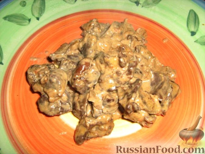 Рецепт Сердечки в сливочном соусе с грибами