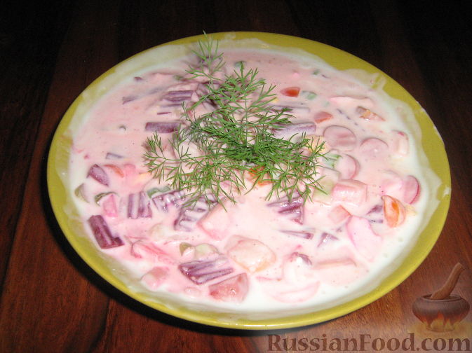Рецепт Холодный суп со свеклой, на кефире