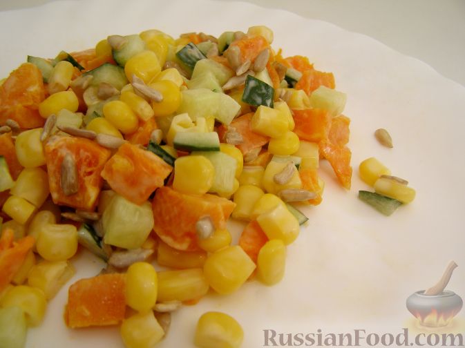 Рецепт Овощной салат с семечками