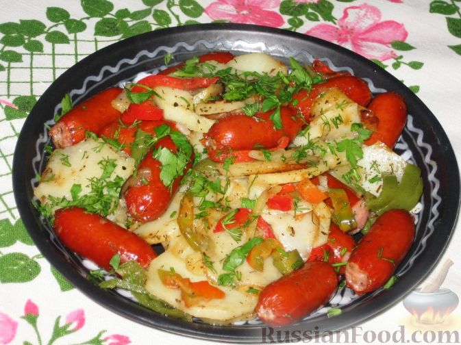 Рецепт Картофельное рагу с колбасой