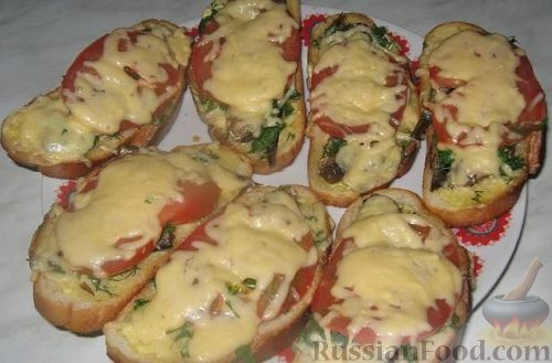 Рецепт Горячие бутерброды со шпротами и помидорами