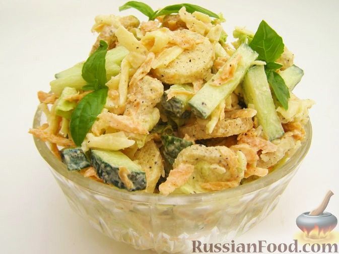 Рецепт Простой овощной салат с сухариками