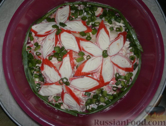 Рецепт Салат с помидорами и крабовыми палочками