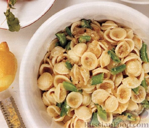 Рецепт Макароны ракушки с рикоттой и зеленым горошком
