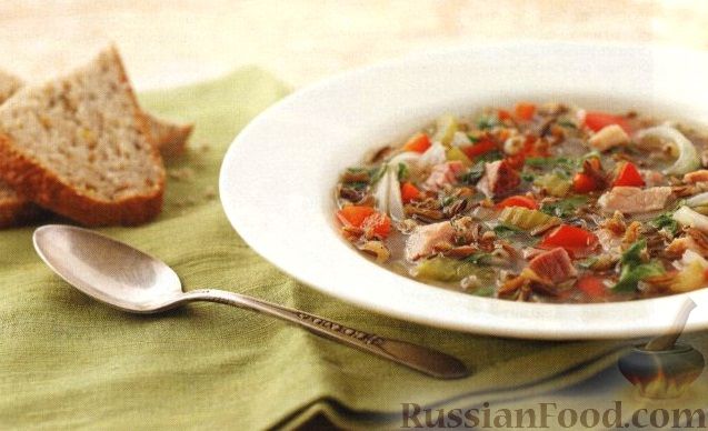 Рецепт Суп с ветчиной и диким рисом (в медленноварке)